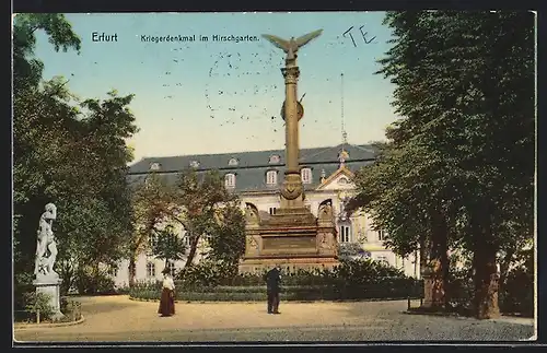 AK Erfurt, Kriegerdenkmal im Hirschgarten