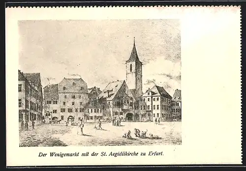 AK Erfurt, Wenigemarkt mit St. Aegidiikirche