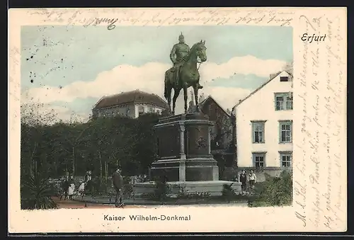 AK Erfurt, am Kaiser Wilhelm-Denkmal