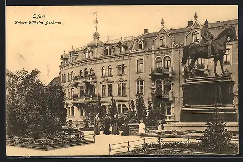 AK Erfurt, am Kaiser Wilhelm-Denkmal