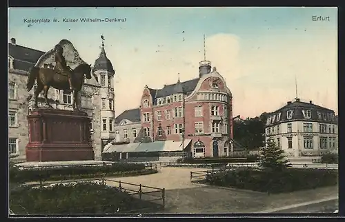 AK Erfurt, Kaiserplatz, Kaiser Wilhelm-Denkmal