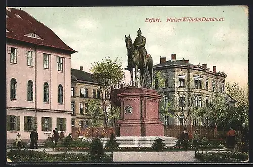 AK Erfurt, Blick auf Kaiser Wilhelm Denkmal