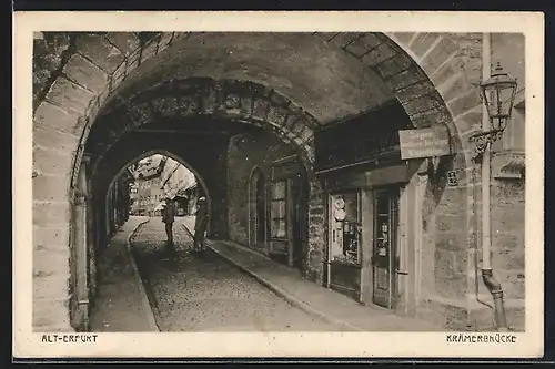 AK Erfurt, Krämerbrücke mit Geschäft