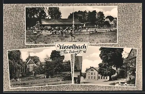 AK Vieselbach, Volksbad, Strasse der Jugend