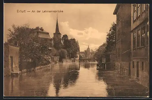 AK Erfurt, Ortspartie an der Lehmannsbrücke