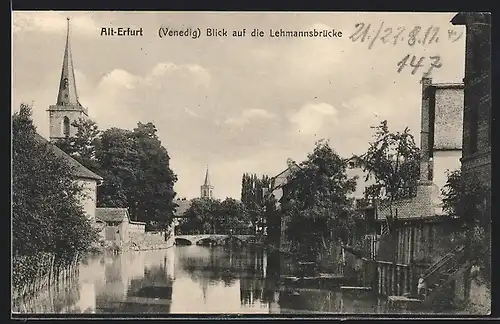 AK Erfurt, Blick auf die Lehmannsbrücke