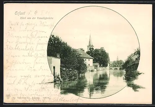 AK Erfurt, Blick von der Venedigbrücke