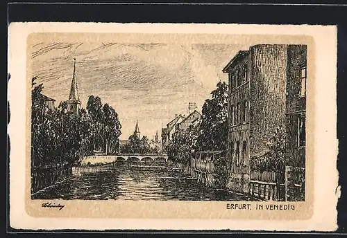 AK Erfurt, Ortspartie in Venedig