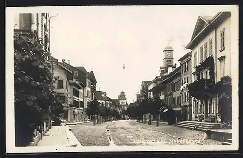 AK Langenthal, Marktgasse mit Bäumen
