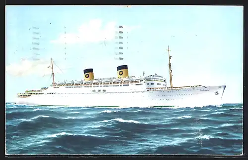 Künstler-AK Passagierschiff SS Homeric aus der Ferne