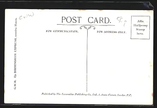 AK GWR up Birmingham Express passing Hayes