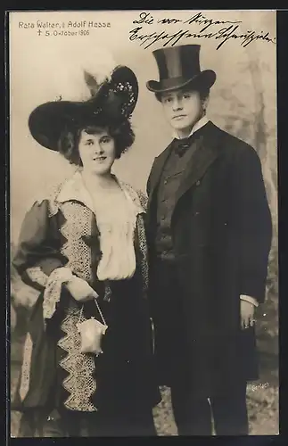 AK Schauspieler Reta Walter und Adolf Hesse, elegant gekleidet