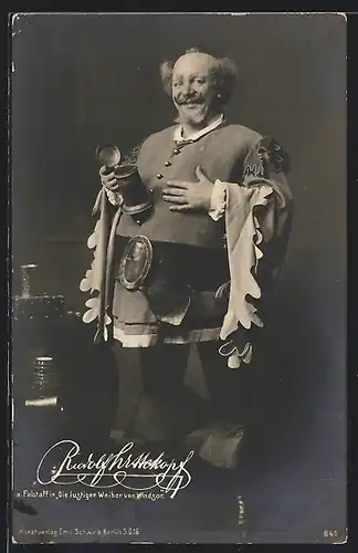 AK Opernsänger Rudolf Hettekopf als Falstaff in Die lustigen Weiber von Windsor