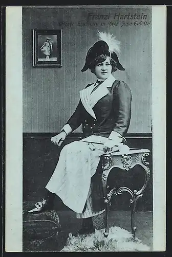 AK Opernsängerin Franzi Hartstein in ihrer Jupe-Culotte
