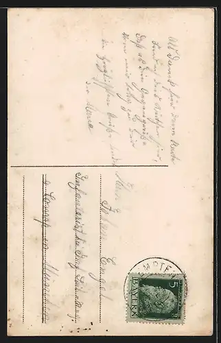 Foto-AK R & K / L Nr. 4058/3: Junge Bäuerin auf dem Feld