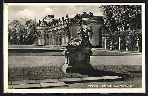 AK Potsdam, Schloss Sanssouci, Hundegräber