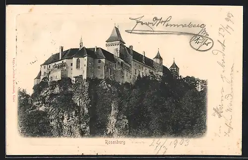 AK Rosenburg, Blick zur Burg