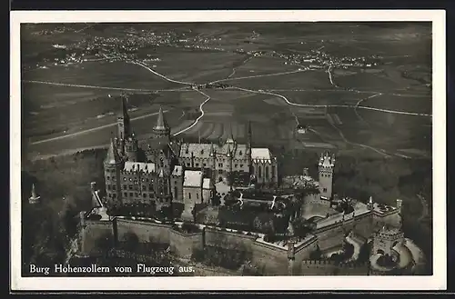 AK Burg Hohenzollern vom Flugzeug aus gesehen