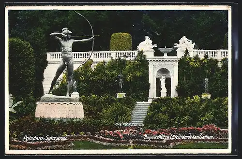 AK Potsdam, Sanssouci, Bogenschütze im Sicilianischen Garten