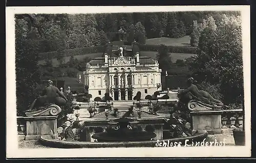 AK Schloss Linderhof, Gesamtansicht