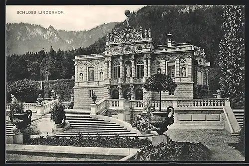 AK Schloss Linderhof, Gesamtansicht
