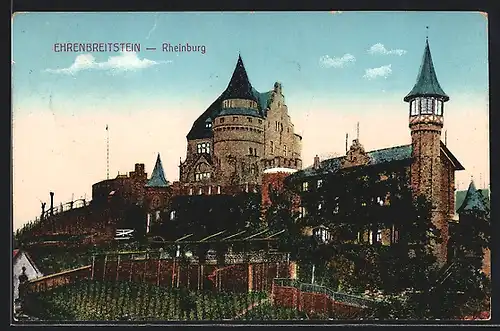 AK Koblenz, Ehrenbreitstein, Rheinburg