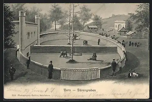 AK Bern, Schaulustige am Bärengraben