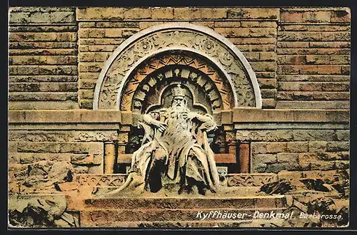 AK Bad Frankenhausen, Kyffhäuser-Denkmal, Barbarossa
