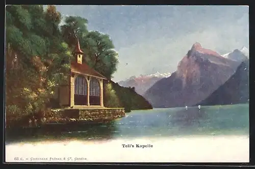 AK Flüelen / Vierwaldstätter See, Tell`s Kapelle