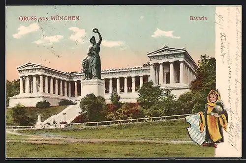 AK München, Bavaria vor der Ruhmeshalle