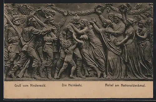 AK Relief Die Heimkehr am Nationaldenkmal