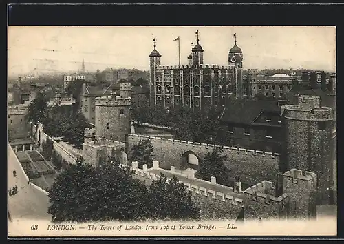 AK London, Tower of London from Top of the Tower Bridge