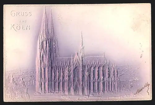 Airbrush-AK Köln, Darstellung des Doms