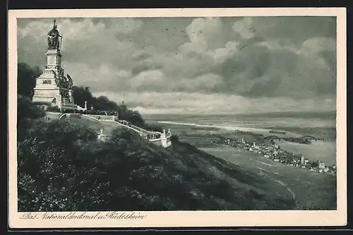 AK Rüdesheim / Rhein, National-Denkmal auf dem Niederwald