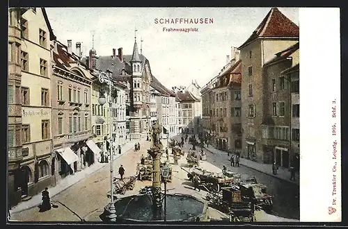 AK Schaffhausen, Blick auf den Frohnwaagplatz