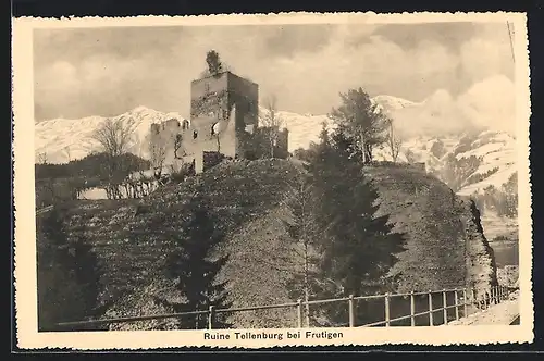 AK Frutigen, Blick auf die Ruine Tellenburg