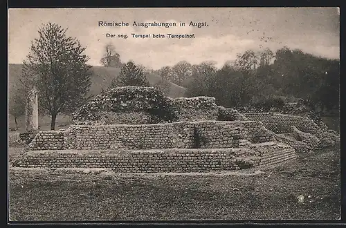 AK Augst, Römische Ausgrabungen, Der sog. Tempel beim Tempelhof