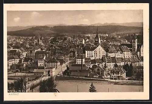 AK Aarau, Ortsansicht aus der Vogelschau