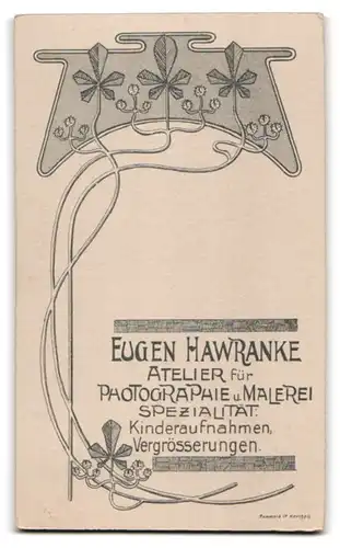 Fotografie E. Hawranke, Markneukirchen, Obere-Str. 27, Eleganter Herr mit finsterer Miene und Schnauzbart
