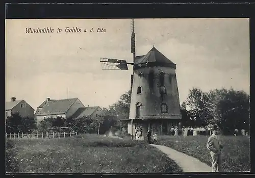 AK Gohlis / Elbe, Windmühle