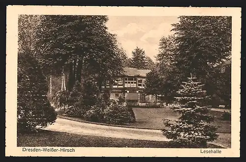 AK Dresden-Weisser Hirsch, Blick aufs Café Faust am Wald