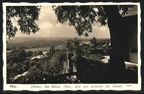 AK Dresden-Weisser Hirsch, Blick vom Luisenhof auf Dresden