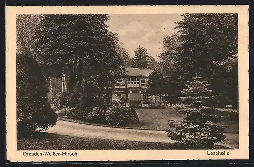 AK Dresden-Weisser Hirsch, Blick aufs Café Faust am Wald