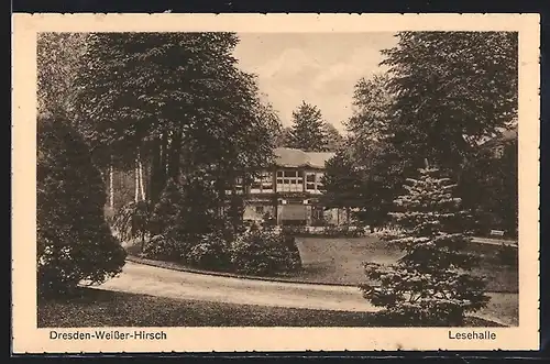 AK Dresden-Weisser Hirsch, Blick aufs Café Faust am Wald