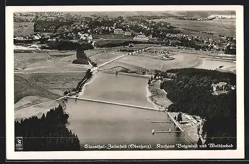 AK Clausthal-Zellerfeld / Harz, Gesamtansicht vom Flugzeug aus gesehen