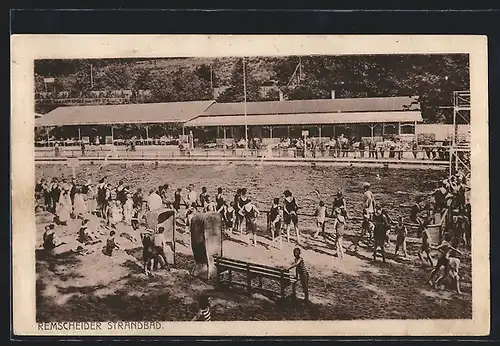 AK Remscheid, Strandbad mit Badegästen