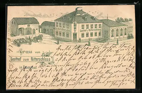 Lithographie Dörnthal, Gasthof zum Ritterschloss