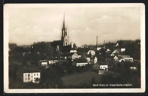 AK Bad Hall, Ortsansicht mit Kirche