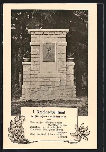 AK Pörtschach am Wörthersee, Koschat-Denkmal