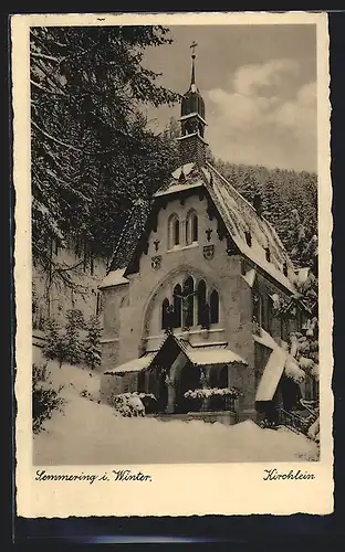 AK Semmering, Kirchlein im Winter